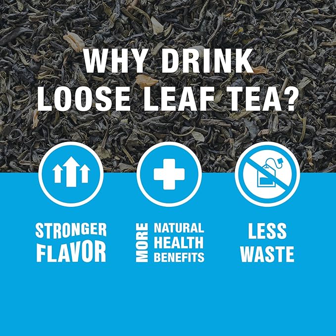 Tiesta Tea - Chinese Jasmine Loose Leaf Classic Jasmine Green Tea Premium Blend Medium Caffeinated Make Hot or Iced Brews Up to 200 Cups 16 Ounce Resealable Bulk Pouch