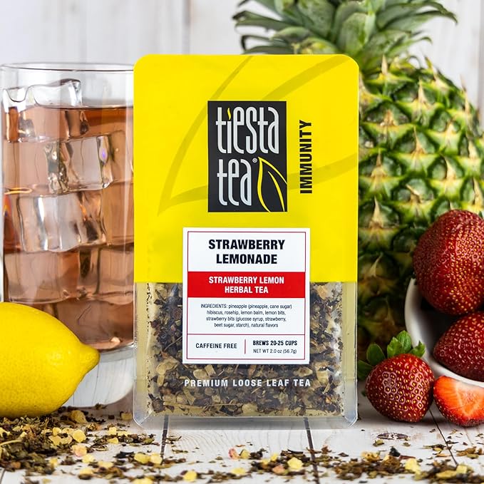 Tiesta Tea - Summer Fresh Mixer Loose Leaf Tea Gift Box 3 Pouches Medium to No Caffeine Hot &amp Iced Set with Green Herbal &amp Ginger Blend 25 Cups per Bag