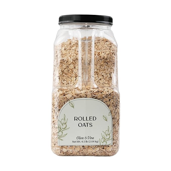 Olive &amp Vine Rolled Oats Nutty Flavor For Breakfast &amp Baking Rich Tradition Authentic Taste For Global Recipes (4.5 Pound)