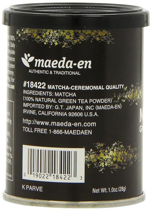 Maeda-En Matcha Ceremonial Quality Green Tea Powder 1-Ounce
