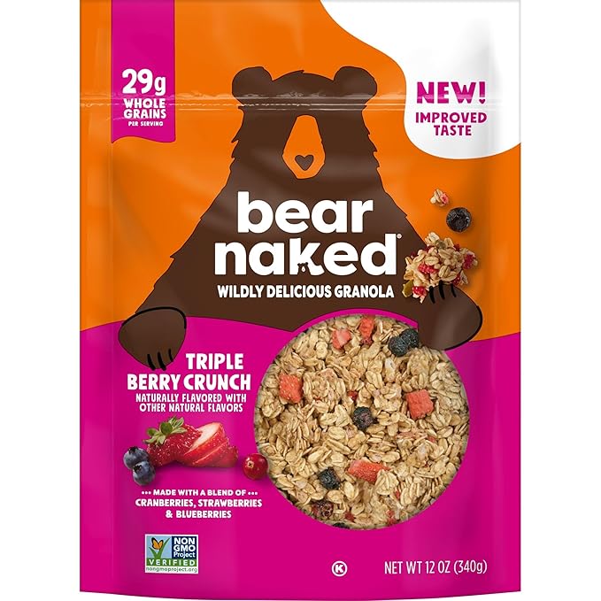 Bear Naked Granola Cereal Whole Grain Granola Breakfast Snacks Mega Pack Triple Berry Crunch (3 Bags)