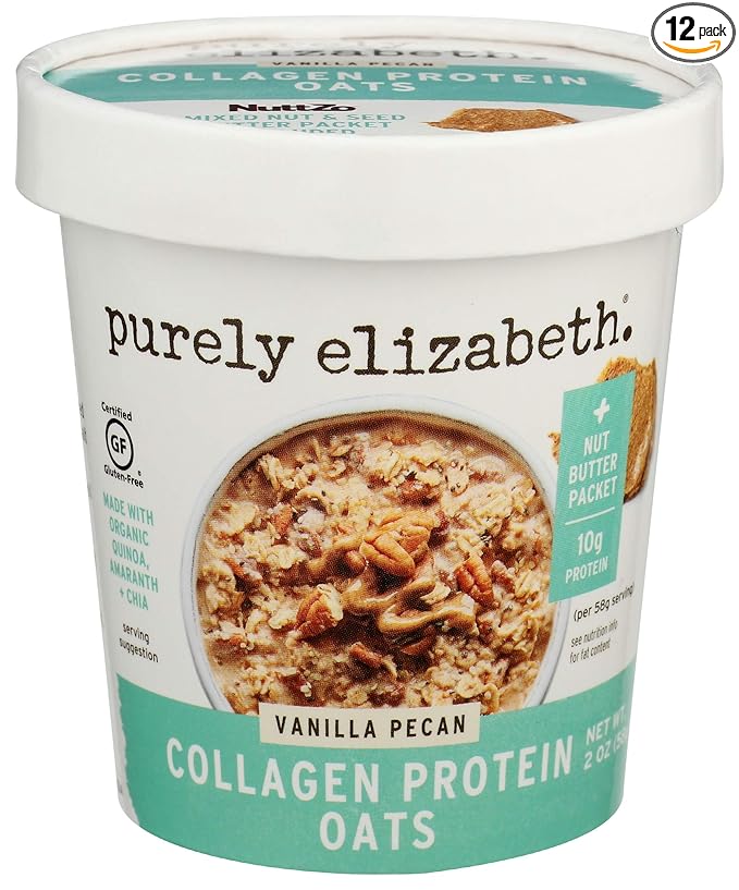 Purely Elizabeth Oat Cup Vanilla Pecan Collagen 2 oz (Pack of 12)