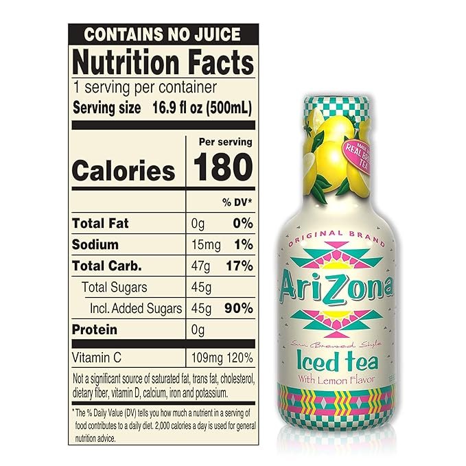 Arizona Lemon Tea 16.9 Fl Oz Pack Of 20
