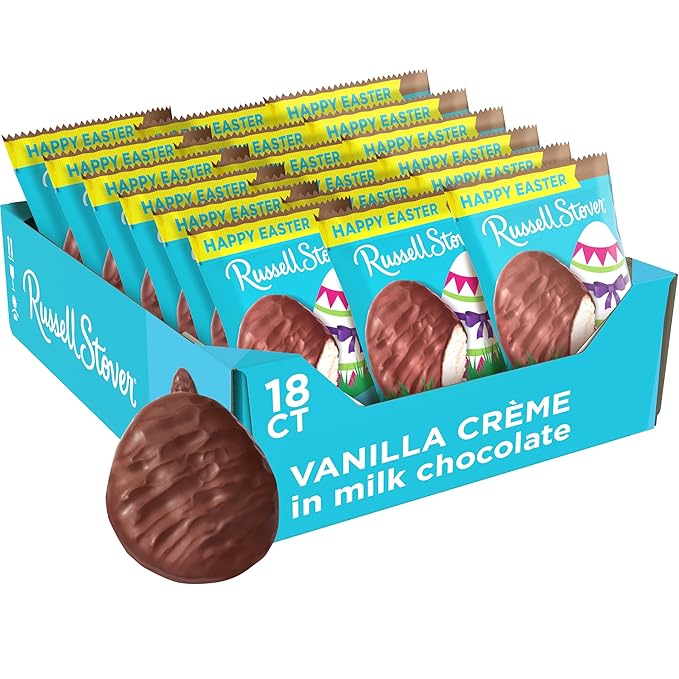 RUSSELL STOVER Easter Vanilla Crème Milk Chocolate Easter Egg 1.3 oz. (Pack of 18)
