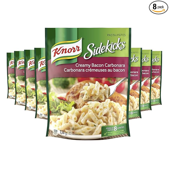 Knorr Sidekicks Cream Bacon Carbonara Pasta{Imported from Canada} 4.72 Ounce (Pack of 8)