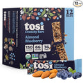Tosi Nut Bars Almond Blueberry Healthy Snacks for Adults &amp Kids Plant Based Crunchy Bars (6G Protein) Organic Keto Snacks Vegan Gluten &amp Soy Free Low Sugar Omega 3s 1oz 12-Pack