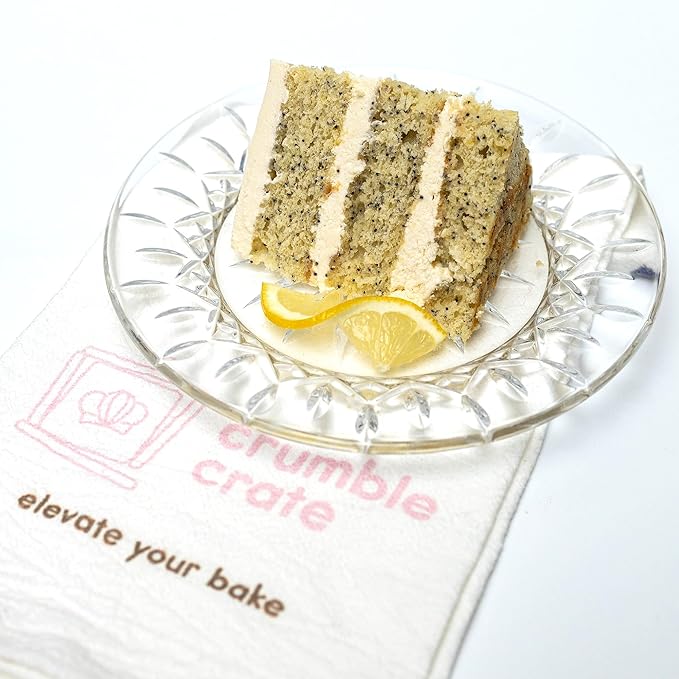 CrumbleCrate Lemon Poppy Seed Cake DIY Baking Kit for Adults | Gourmet Cake Making Set | Pre-Measured Ingredients &amp Baking Tools Included