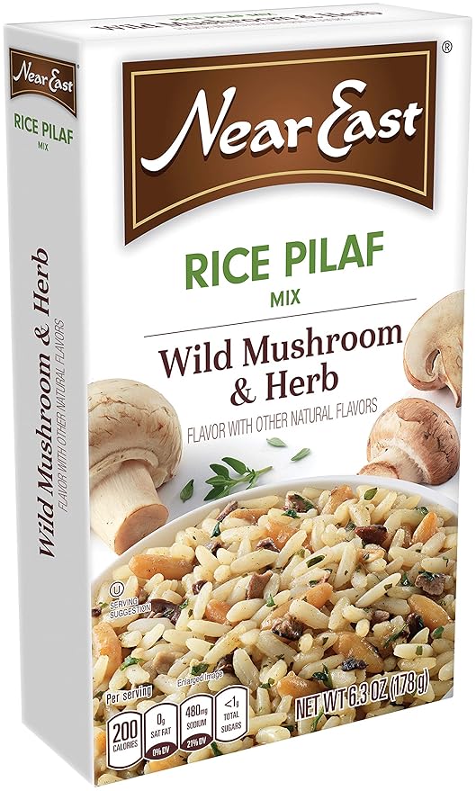 Near East Wild Mushrooms &amp Herbs Rice Pilaf Mix 6.3-Ounce Boxes (Pack of 12)