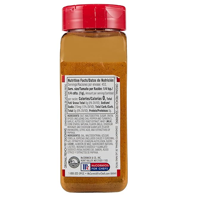 Lawrys Original French Fry Seasoning 16 oz (Pack of 6) - Six 16 Ounce Containers of French Fry Seasoning Powder with Premium Blend of Spices Best on Fries Potatoes Vegetables and More