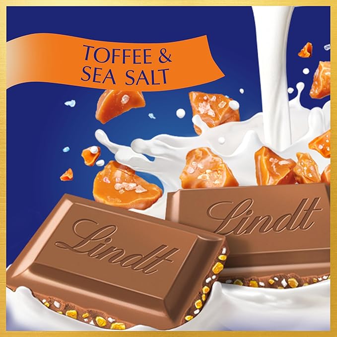 Lindt CLASSIC RECIPE Toffee and Sea Salt Milk Chocolate Candy Bar 4.4 oz. 12 Pack