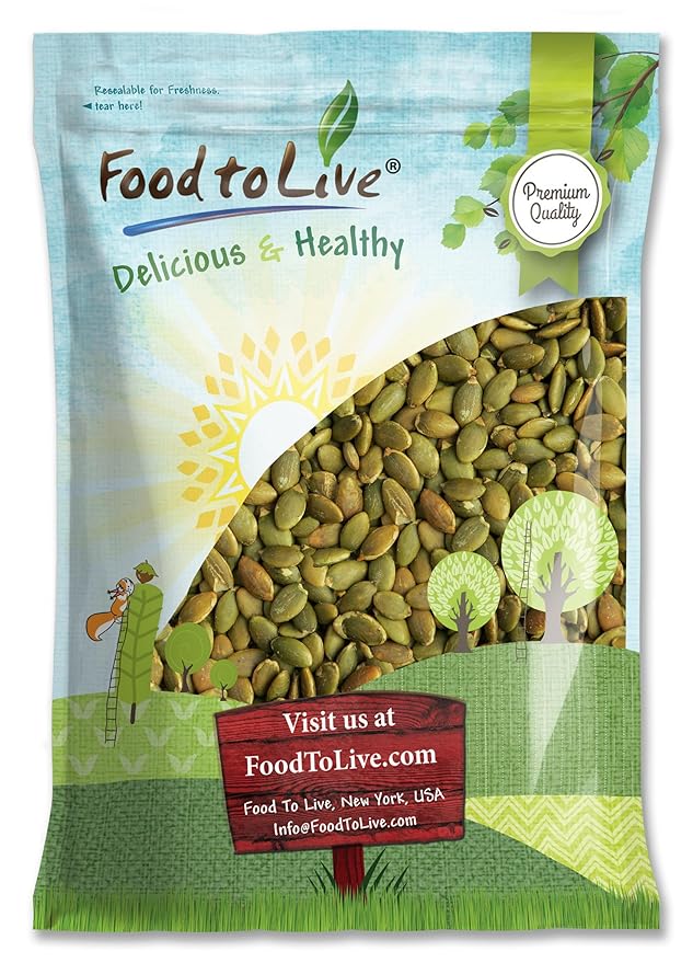 Food to Live Dry Roasted Pumpkin Seed with Himalayan Salt 8 Pounds– Oven Roasted Pepitas Lightly Salted No Oil Perfect for Baking and Salads Keto Vegan Kosher Bulk