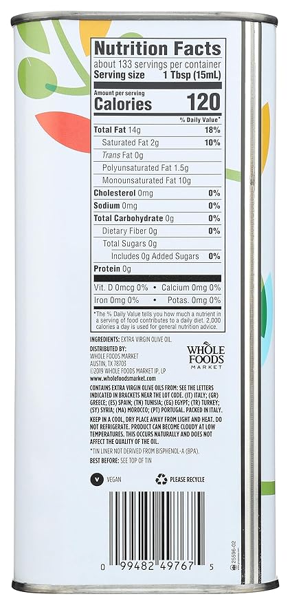 365 by Whole Foods Market Mediterranean Blend Extra Virgin Olive Oil 67.6 Fl Oz