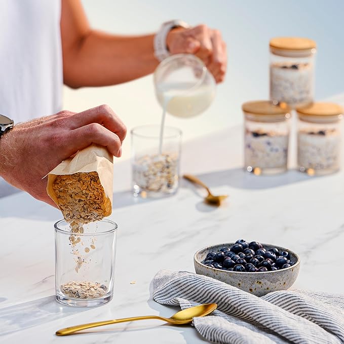 Bob's Red Mill Overnight Protein Oats Blueberries &amp Cream 16 Packets Total Non-GMO Gluten Free Whole Grain