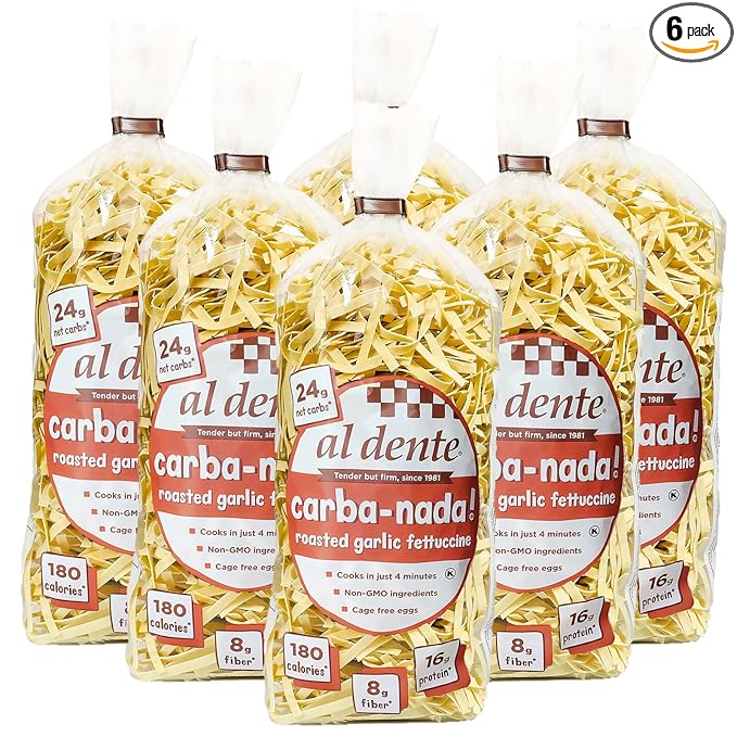 AL DENTE Carba-Nada Roasted Fettuccine Garlic 10 Ounce (Pack of 6) (lwrg)