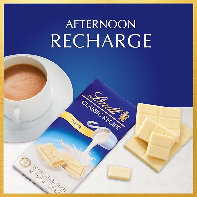 Lindt CLASSIC RECIPE White Chocolate Bar White Chocolate Candy 4.4 oz. (12 Pack)