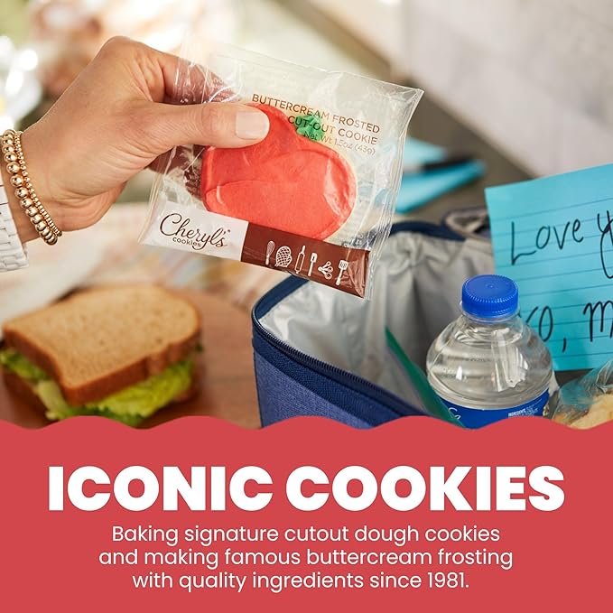 Cheryl's Cookies® Apple Shaped Cookies with 12 Buttercream Frosted Sugar Cookies Individually Wrapped Gift for Teachers Grads Family Friends Loved Ones