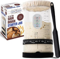 Pro Sourdough Starter Kit -37oz Wide Mouth Sourdough Starter Jar Kit for Bread - Large Glass Sourdough Jar Feeding Band Cloth Cover Spatula &amp Thermometer–Best Sourdough Bread Kit for Beginners