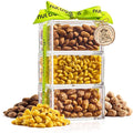 NUT CRAVINGS - Easter Mixed Nuts Acrylic Tower Gift Basket with Ribbon (3 Tier Assortment) Ramadan Gifts Treats for Adults Food Arrangement Healthy Snack Care Package Kosher