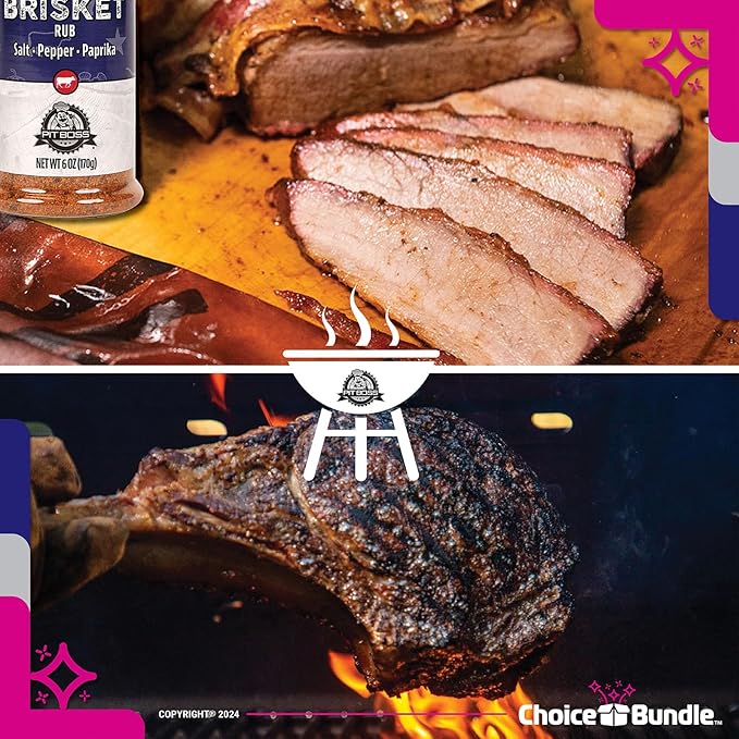 Pit Boss Lonestar Brisket - Texas Style Premium BBQ Barbecue Mixed Seasoning Spice &amp Rub 3 Pk Choice Bundle (18 oz) + Guide &amp Bottle Opener (5 Items)!