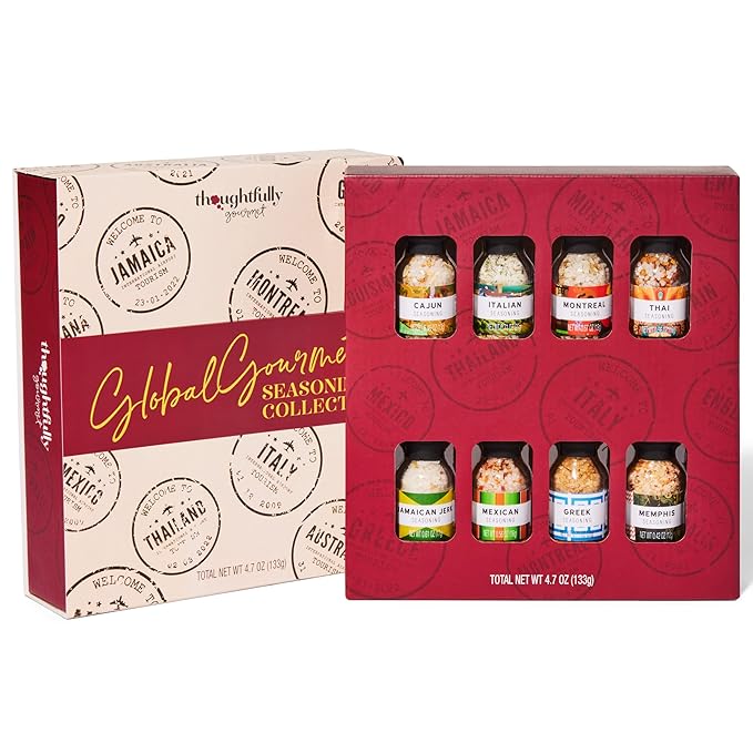 Thoughtfully Gourmet Global Spice Collection Gift Set International Seasonings Set Flavors Include Greek Italian Mexican Cajun Seasoning &amp More Spice Set of 8