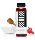 HOT HIVE Honey with Organic Carolina Reaper Pepper by Fuego Spice - 12 Oz - Made with Apple Cider Vinegar - Squeeze it on a BBQ Chicken Wings or Try it on a Taco - Heat Level: 4/10