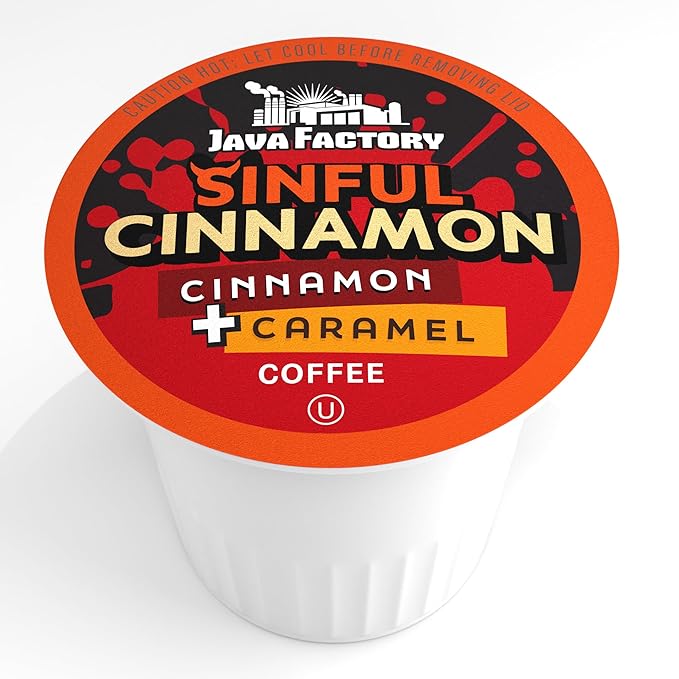 Java Factory Coffee Pods Cinnamon Flavored Coffee Compatible with K Cup Brewers Including 2.0 Sinful Cinnamon 40 Count