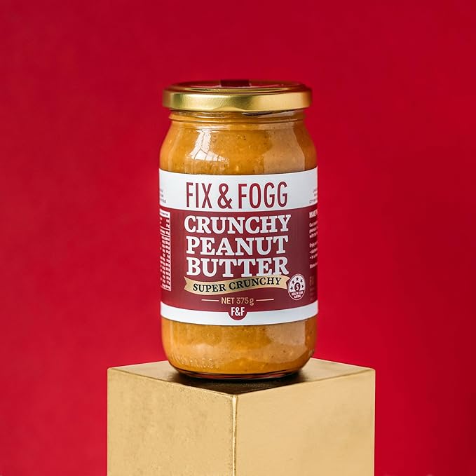 Fix &amp Fogg Super Crunchy Peanut Butter – Natural Peanut Butter Spread No Added Sugar No Palm Oil Non-GMO Vegan Keto &amp Paleo Friendly Premium New Zealand Peanut Butter 13.2 oz