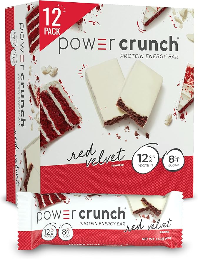 Power Crunch Protein Wafer Bars High Protein Snacks Triple Chocolate 1.4 Ounce (12 Count) and Red Velvet 1.4 Ounce (12 Count)