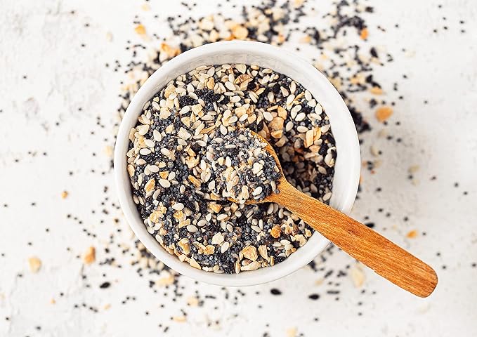 Food to Live Everything Bagel Seasoning Mix 4 Pounds – A Blend of White and Black Sesame Seeds Minced Garlic Onion and Himalayan Pink Salt Flakes. Great as a Topping and Baking Ingredient