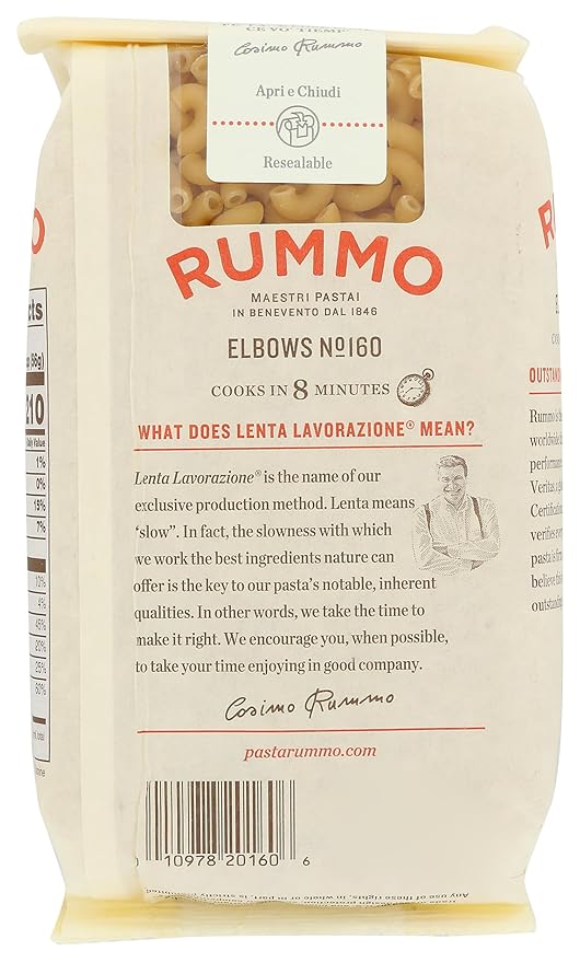 Rummo Elbows Pasta N.160 - Elbow Macaroni Noodles Elbow Noodles Durum Wheat Italian Psta Dry Psta - 16 Ounce (Pack of 12)