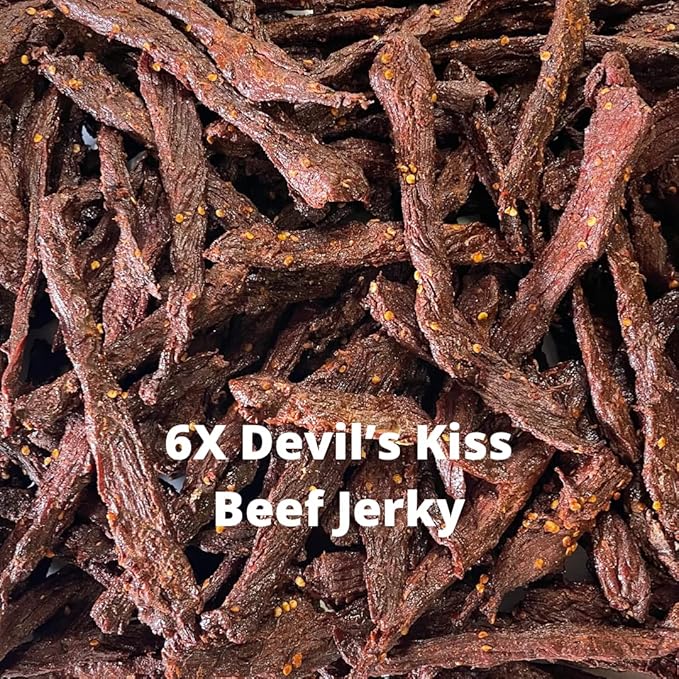 Lee's Market 6X Devil's Kiss Beef Jerky - Soft &amp Tender - Healthy Low Carb Gluten-Free Snack - Paleo &amp Keto-Friendly - Michigan Made Handcrafted Jerky - Specialty Gourmet Meat Snacks - 8oz