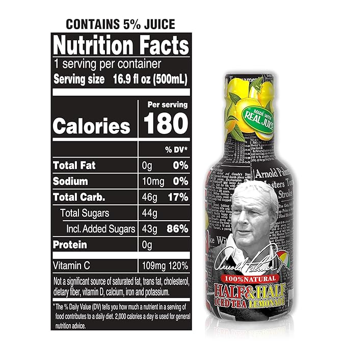 Arizona Arnold Palmer Half Tea Lemonade 16.9 Fl Oz Pack Of 20