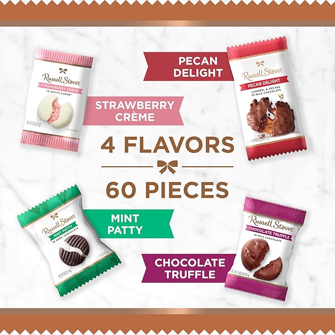 RUSSELL STOVER Assorted Milk &amp Dark Chocolate Candy Gift Box 32.1 oz.