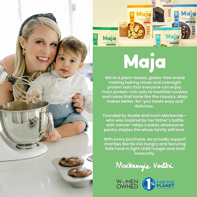 Maja Plant-Based Pancake &amp Waffle Mix Pack of 3| Gluten-Free Top 14 Allergen-Free Dairy &amp Egg Free | Quick-Mix Batter for Fluffy Pancakes &amp Crispy Waffles | Clean Ingredients No Artifi