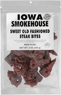 IOWA SMOKEHOUSE Steak Bites Sweet Old Fashioned - Tender Nugget Meat Snack - All Natural &amp Gluten Free - 9g of Protein All USA Beef - 8 Oz (resealable bag)