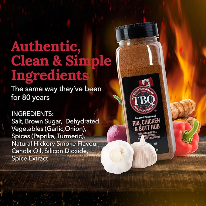 TBQ Rib Chicken &amp Butt Rub 800g - 28.2oz Global Plant Based Certified MSG Free No Fillers