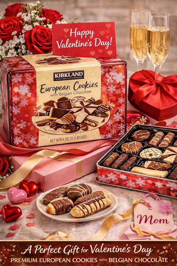 European Cookies LIMITED EDITITON Kirkland Signature with Belgian Chocolate 49.4 Ounce 4 Pack