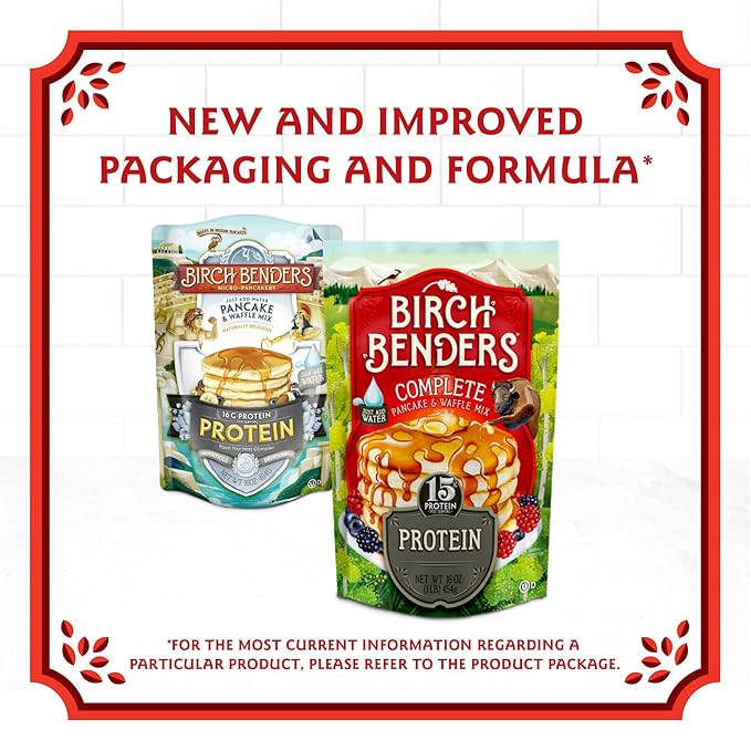 Performance Protein Pancake and Waffle Mix with Whey Protein by Birch Benders 15 Grams Protein Per Serving 1 Pound (Pack of 3)