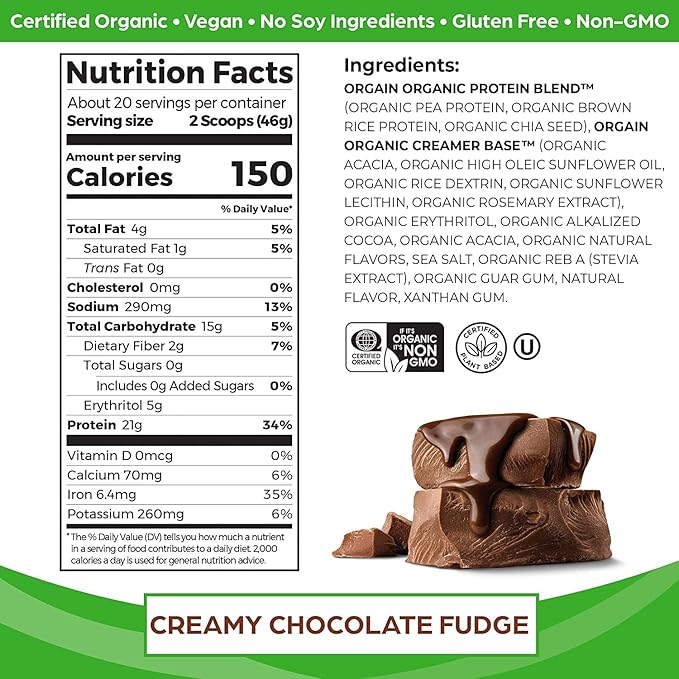 Orgain Organic Vegan Protein Powder (2.03lb) and Orgain Hydrolyzed Collagen Powder (1lb)