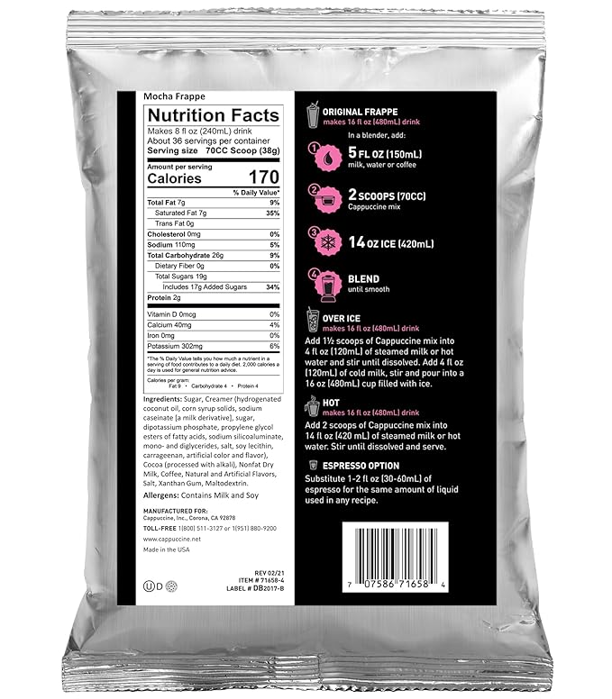 Cappuccine Mocha Frappe Mix 3 Pound (Pack of 1)