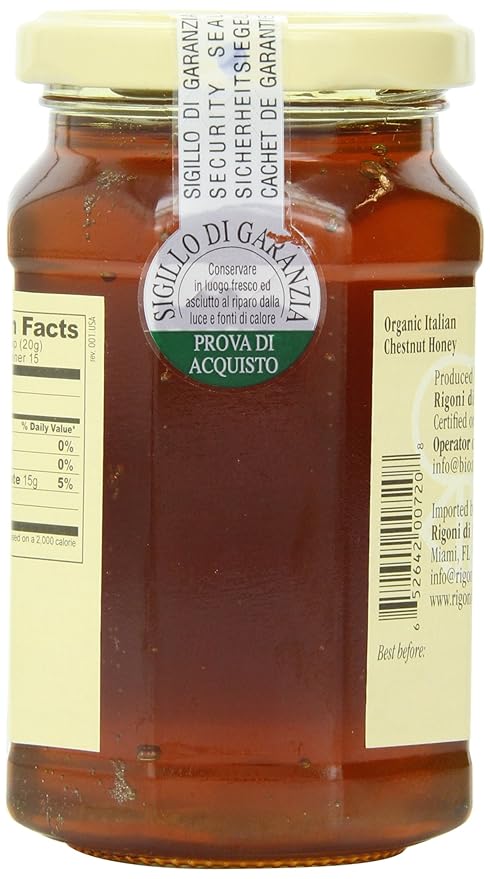 Rigoni di Asiago Mielbio Organic Italian Raw Chestnut Honey 10.58oz (Pack of 1)