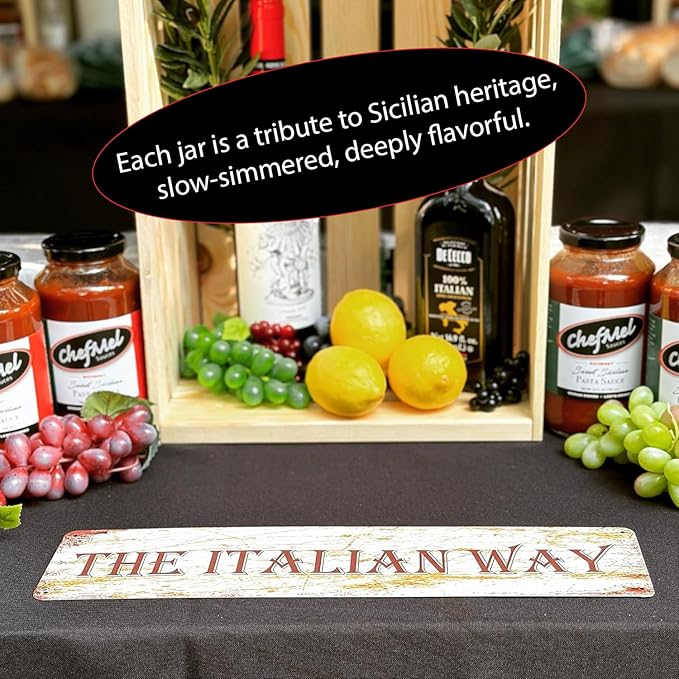 ChefMel’s Sweet Sicilian-Style Pasta Sauce - Rich &amp Velvety Italian Tomato Sauce Infused with Red Wine - Handcrafted in Small Batches - Gluten-Free - For Pasta Pizza &amp More - 24oz Jar (2 Pack