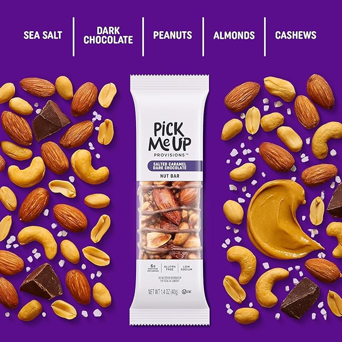 Pick Me Up Provisions™ Gluten Free Salted Caramel Dark Chocolate Nut Bar 1.4 oz. 16 Bars/Box