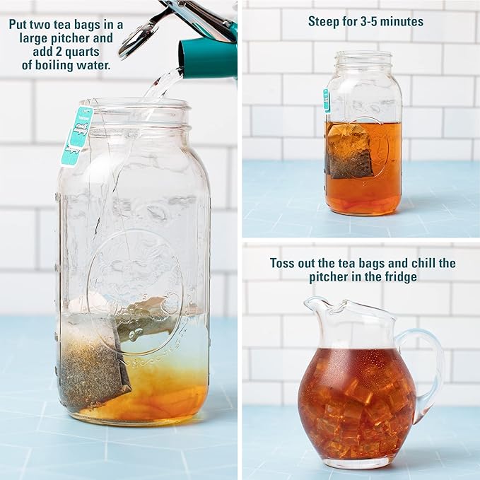 Southern Breeze Hot Brew Sweet Tea Blackberry Iced Tea with Black Tea and Zero Carbs Zero Sugar 22 Family Size Tea Bags Pack of 6