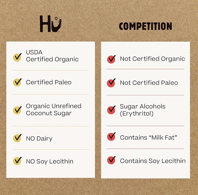 Hu Chocolate Bars | 6 Pack Almond Butter &amp Puffed Quinoa Chocolate | Natural Organic Vegan Gluten Free Paleo Non GMO Fair Trade Dark Chocolate | 2.1oz Each