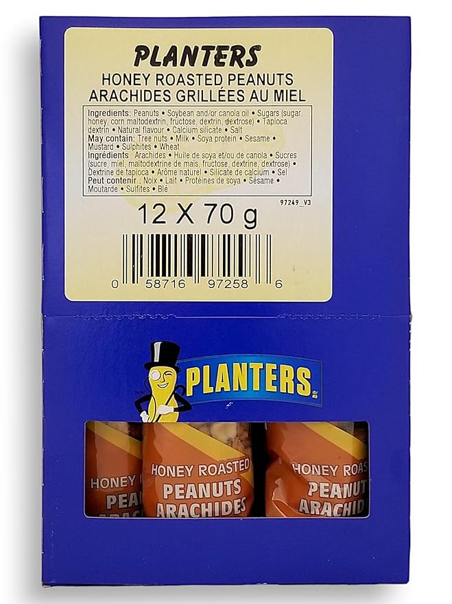 PLANTERS HONEY ROASTED PEANUTS 12 X 70 G