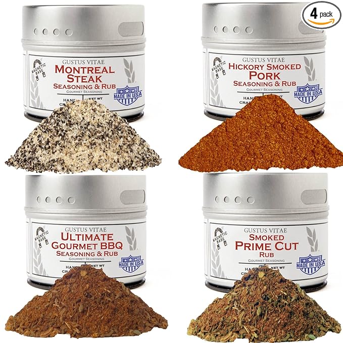 BBQ Pit Master Collection | 4 Gourmet Seasonings &amp Spice Rubs | All Natural Mon GMO | Hand Crafted in Small Batches | Made in USA | Sustainably Sourced Ultra Premium Spices | GLP-1 Friendly | Ma