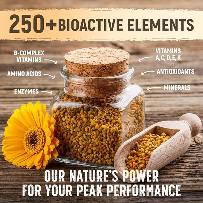 Kelley's Bee Pollen &amp Organic Honey (9 &amp 24 Oz Value Pack of 2) – 100% Raw Bee Pollen Granules GO Texan Certified – USDA Organic Raw &amp Unfiltered Honey