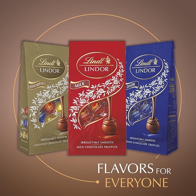 Lindt LINDOR Fudge Swirl Milk Chocolate Truffles Milk Chocolate Candy with Smooth Melting Truffle Center Great for gift giving 5.1 oz. Bag (6 Pack)