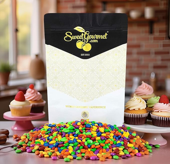 SweetGourmet Rainbow Candy Coated Chocolate Sunflower Seeds Milk Chocolate Gluten-Free 2 Pounds